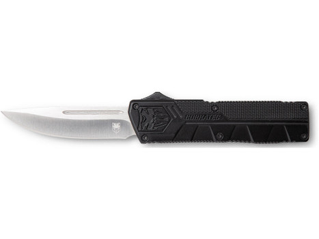 CobraTec Knives BCTLWDNS Lightweight 3.25" OTF Drop Point Plain D2 Steel Blade/Black Aluminum Handle Includes Pocket Clip