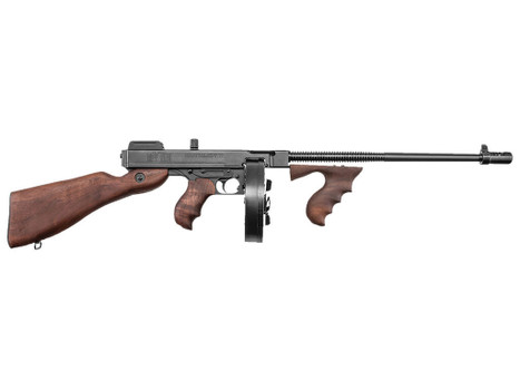 Thompson T1D 1927A-1 Deluxe 45 ACP Caliber with 16.50" Barrel, 10+1 Capacity (Drum), Blued Metal Finish, American Walnut Stock Wood Grip Right Hand