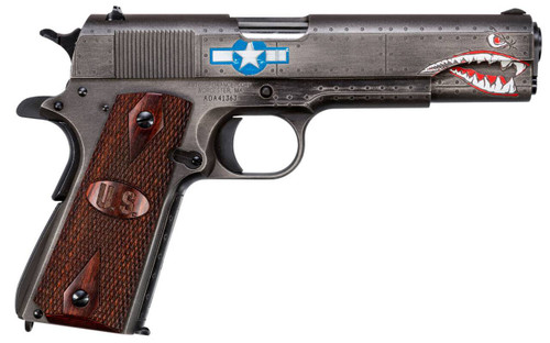 Thompson 1911BKOWC3 1911 Squadron Special Edition WW2 45 ACP 5 71 BlackGray Cerakote Checkered Wood wUS Logo Grip UPC: 602686421904