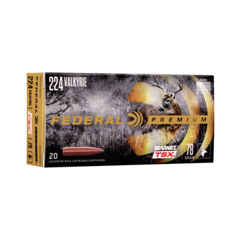 Federal Barnes TSX Hyper Velocity Centerfire Ammunition, 224 Valkyrie, Barnes TSX, 78 Grain - 20 Cartridge Box ( 20 / 1 )