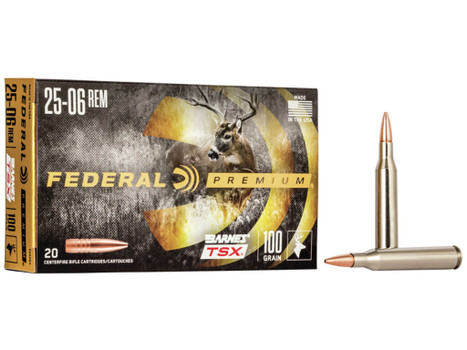 Federal P2506H Premium 25-06Rem 100gr Barnes TSX 20 Per Box/10 Case