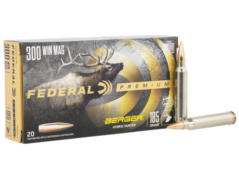 Federal P300WBCH1 Premium 300WinMag 185gr Berger Hybrid Hunter 20 Per Box/10 Case