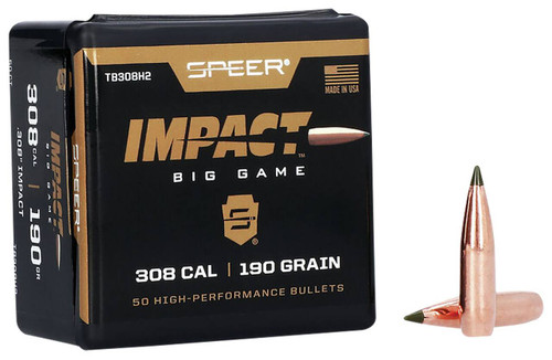 Speer TB308H2 Impact  30 Cal .308 190 gr Slipstream Polymer Tip 50 Per Box 5 Case UPC: 604544650624