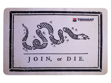 TekMat TEKR17JOIN Cleaning Mat Black/White Rubber 11"x17" Join or Die Snake
