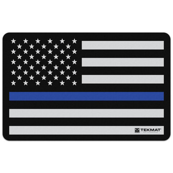 TekMat TEKR17POLICE Police Support Cleaning Mat Blue Line Flag 11 x 17 UPC: 612409970930