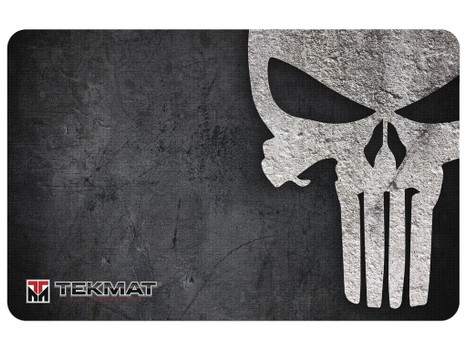 TekMat TEKR17PUNISHER Punisher Grunge Cleaning Mat Black/White Rubber 11"x17" Punisher Skull