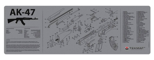 TekMat TEKR36AK47GY AK47 Cleaning Mat AK47 Parts Diagram 12 x 36 UPC: 612409971388