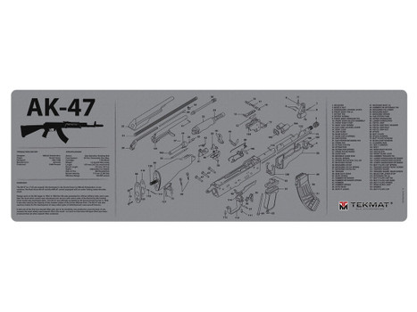 TekMat TEKR36AK47GY AK-47 Cleaning Mat Black/Gray Rubber 12"x36" AK-47 Parts Diagram