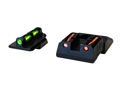 HiViz RGS9LW21 LiteWave Ruger Security 9 Sight Set Green Fiber Optic Front Sight-Orange Fiber Optic Rear Sight