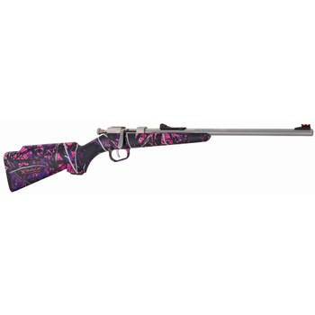 Henry H005MG Mini Bolt  22 Short 22 Long or 22 LR Caliber with 1rd Capacity 16.25 Barrel Matte Stainless Metal Finish  Muddy Girl Synthetic Stock Right Hand Youth UPC: 619835015020