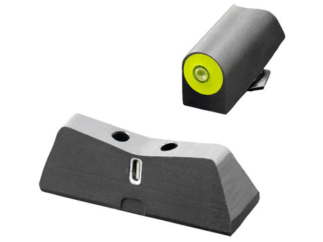 XS Sights GL0011S5Y DXT2 Big Dot Night Sights fits Glock Black | Green Tritium Yellow Outline Front Sight Green Tritium White Outline Bar Rear Sight