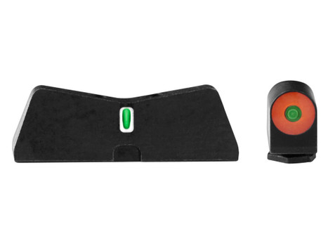 XS Sights GL0010S5N DXT2 Big Dot Night Sights fits Glock Black | Green Tritium Orange Outline Front Sight Green Tritium White Outline Bar Rear Sight