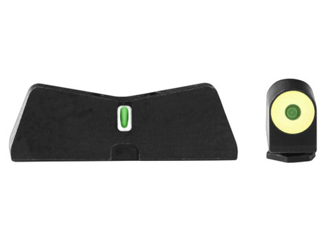 XS Sights GL0009S5Y DXT2 Big Dot Night Sights fits Glock Black | Green Tritium Yellow Outline Front Sight Green Tritium White Outline Bar Rear Sight