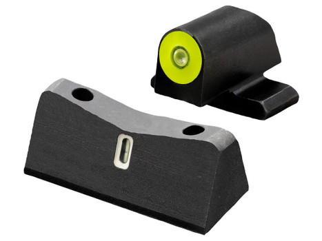 XS Sights SI0013S5Y DXT2 Big Dot Night Sights- Sig Sauer- Springfield Armory Black | Green Tritium Yellow Outline Front Sight Green Tritium White Outline Bar Rear Sight