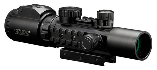 Konus 7170 KonusPro AS34 Matte Black 26x28mm 34mm Tube Dual Illuminated GreenRed Engraved MilDot Reticle Features Bubble Level UPC: 698156071700