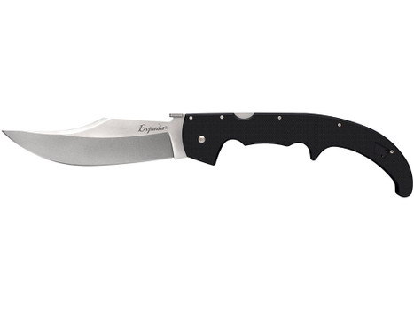 Cold Steel CS62MGC Espada XL 7.50" Folding Clip Point Plain AUS-10A SS Blade/9.25" Black w/Polished Bolsters G10 Handle Includes Belt Clip
