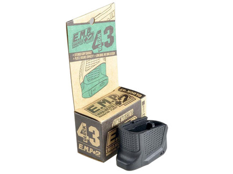 Strike Industries EMPG43B Enhanced Magazine Plate made of Polymer with Black Finish & Extra Gripping Surface for Glock 43 Magazines (Adds 2rds)