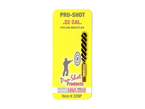 Pro-Shot 22NP Bore Brush .22 Cal Pistol #8-32 Thread Nylon Bristles Brass Core