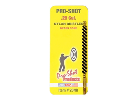 Pro-Shot 20NR Bore Brush .20 Cal Rifle #5-40" Thread Nylon Bristles Brass Core