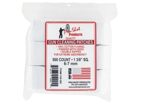 Pro-Shot 138500 Cleaning Patches 6mm/7mm 1.38" Cotton Flannel 500 Per Pkg