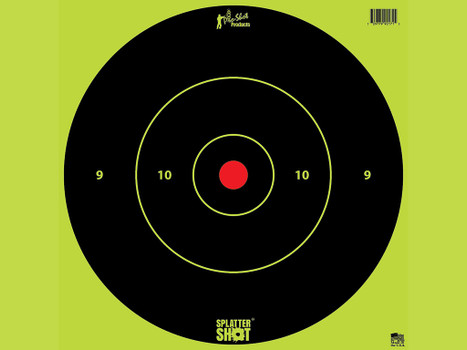 Pro-Shot 12BGREENTG12PK SplatterShot 12" Bullseye Hanging Heavy Paper Black/Red Impact Enhancement Yes White 12 PK