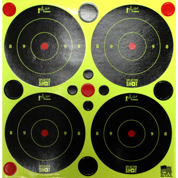 ProShot 3BGREEN48 SplatterShot  BlackGreen SelfAdhesive Paper Impact Enhancement 3 Bullseye 144 Targets12 Sheets Includes Pasters UPC: 709779902941