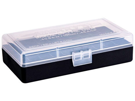 Berry's 67425 Ammo Box 40S&W/45ACP Clear/Black Polypropylene 50rd