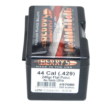 Berrys 97080 Superior Pistol  44 Caliber .429 240 GR Flat Point 200 Per Box UPC: 711148970802