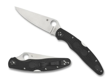 Spyderco C07PBK4 Police 4 Lightweight 4.39" Folding Plain Satin VG-10 SS Blade/Black Textured FRN Handle Includes Pocket Clip