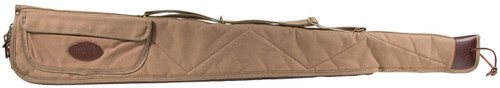 Boyt Harness OGC97PL06 Alaskan Shotgun Case made of Waxed Canvas with khaki Finish Quilted Flannel Lining Brass Hardware  HeavyDuty Web Sling  Spine 48 L UPC: 737618031750