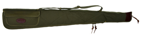 Boyt Harness OGC97PXL9 Alaskan Shotgun Case made of Waxed Canvas with OD Green Finish Quilted Flannel Lining Brass Hardware  HeavyDuty Web Sling  Spine 52 L UPC: 737618031705