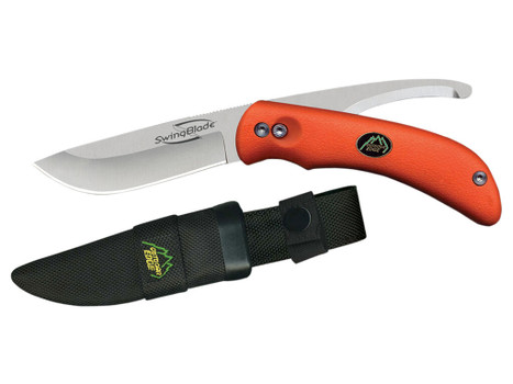 Outdoor Edge SZ20NC SwingBlade 3.60"/3.20" Folding Skinning/Gutting Plain Aichi AUS8 SS Blade Blaze Orange TPR Handle