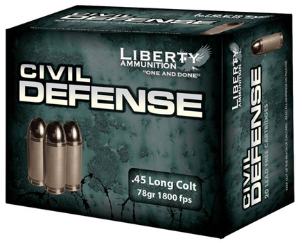 Liberty Ammunition LACD45031 Civil Defense  45 Colt 78 gr Lead Free Fragmenting Hollow Point 20 Per Box 50 UPC: 748252054975