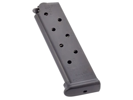 CMC Products MRPM45FS8B Power Mag Railed 8rd 45 ACP Fits 1911 Government Black Stainless Steel
