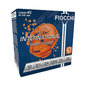 Fiocchi Exacta Target International Trap & Skeet 12 Gauge Shotshell Ammunition, 2 3/4 Inch, 1350 FPS, 2/3 Ounce, #7 1/2 Shot - 25 Cartridge Box ( 25 / 1 )