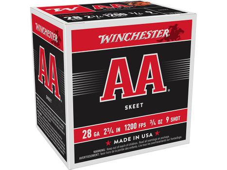 Winchester Ammo AA289 AA 28Gauge 2.75" 3/4oz 9Shot 25 Per Box/10 Case