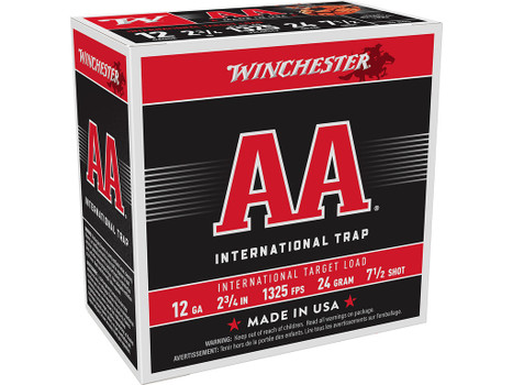 Winchester Ammo AANL127 AA International Target 12Gauge 2.75" 7.5Shot 25 Per Box/10 Case