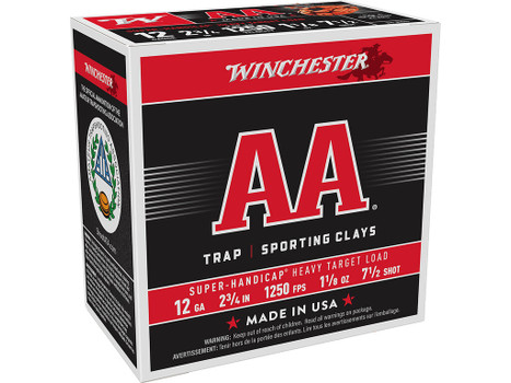 Winchester Ammo AAHA127 AA Super Handicap Heavy Target 12Gauge 2.75" 1 1/8oz 7.5Shot 25 Per Box/10 Case