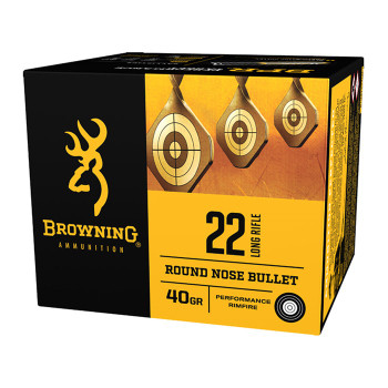 Browning Ammo B194122400 BPR Performance Rimfire  22 LR 40 gr Lead Round Nose 400 Per Box 4 UPC: 020892103573