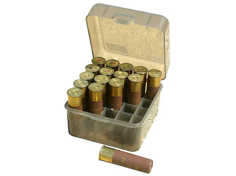 MTM Case-Gard S2512M41 Shotshell Box Flip-Top Multi Gauge Shotgun Clear Smoke Polypropylene 25rd