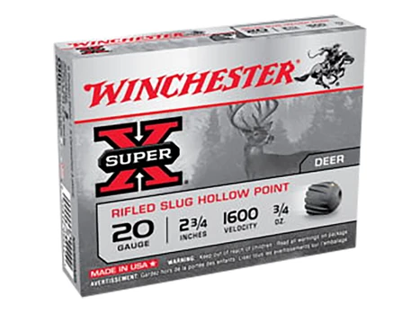 Winchester Ammo X20RSM5VP Super X 20Gauge 2.75" 3/4oz Rifled Slug Shot 15 Per Box/10 Case