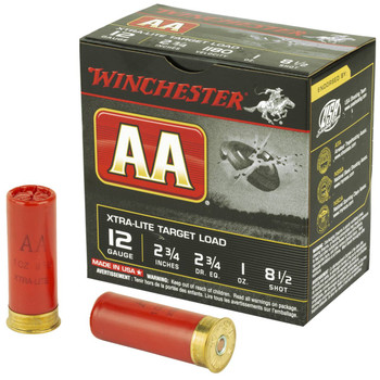 Winchester AA Xtra-Lite Target 12 Gauge Shotshell Ammunition, 2 3/4 Inch, 1180 FPS, 1 Ounce, #8 1/2 Shot - 25 Cartridge Box ( 25 / 1 )