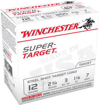 Winchester Ammo TRGT12S7 SuperTarget  12 Gauge 2.75 1 18 oz 7 Shot 25 Per Box 10 Case UPC: 020892016279