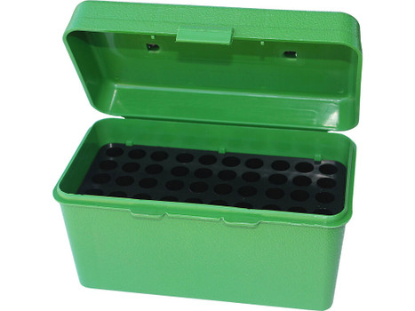 MTM Case-Gard H50RL10 Deluxe Ammo Box Round Handle Multi Caliber Rifle Green Polypropylene 50rd