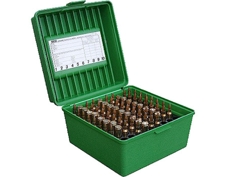MTM Case-Gard R10010 Deluxe Ammo Box Round Handle Rifle Green Polypropylene 100rd