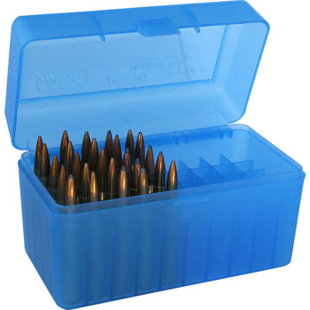 MTM CaseGard RLLD5024 CaseGard R50 MultiCaliber Rifle Clear Blue Polypropylene 50rd UPC: 026057229249