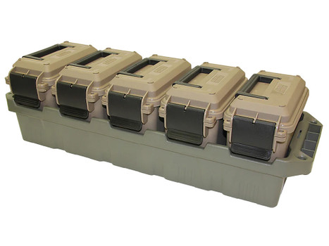 MTM Case-Gard AC5C 5-Can Ammo Crate Mini Dark Earth/Army Green Polypropylene