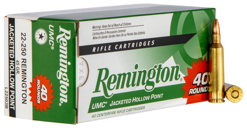 Remington UMC Value Pack 22-250 Rem 45gr JHP 40/bx UPC: 047700363103