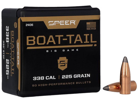Speer 2406 Boat-Tail .338 225 gr Spitzer Boat Tail Soft Point 50