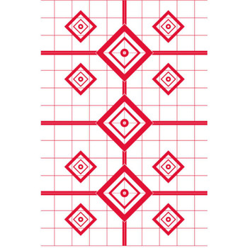 ProShot RSI200YT5PK SplatterShot SightIn Diamond Hanging Heavy Paper 200 yds 23 x 35 WhiteRed 5 Pack UPC: 709779905560